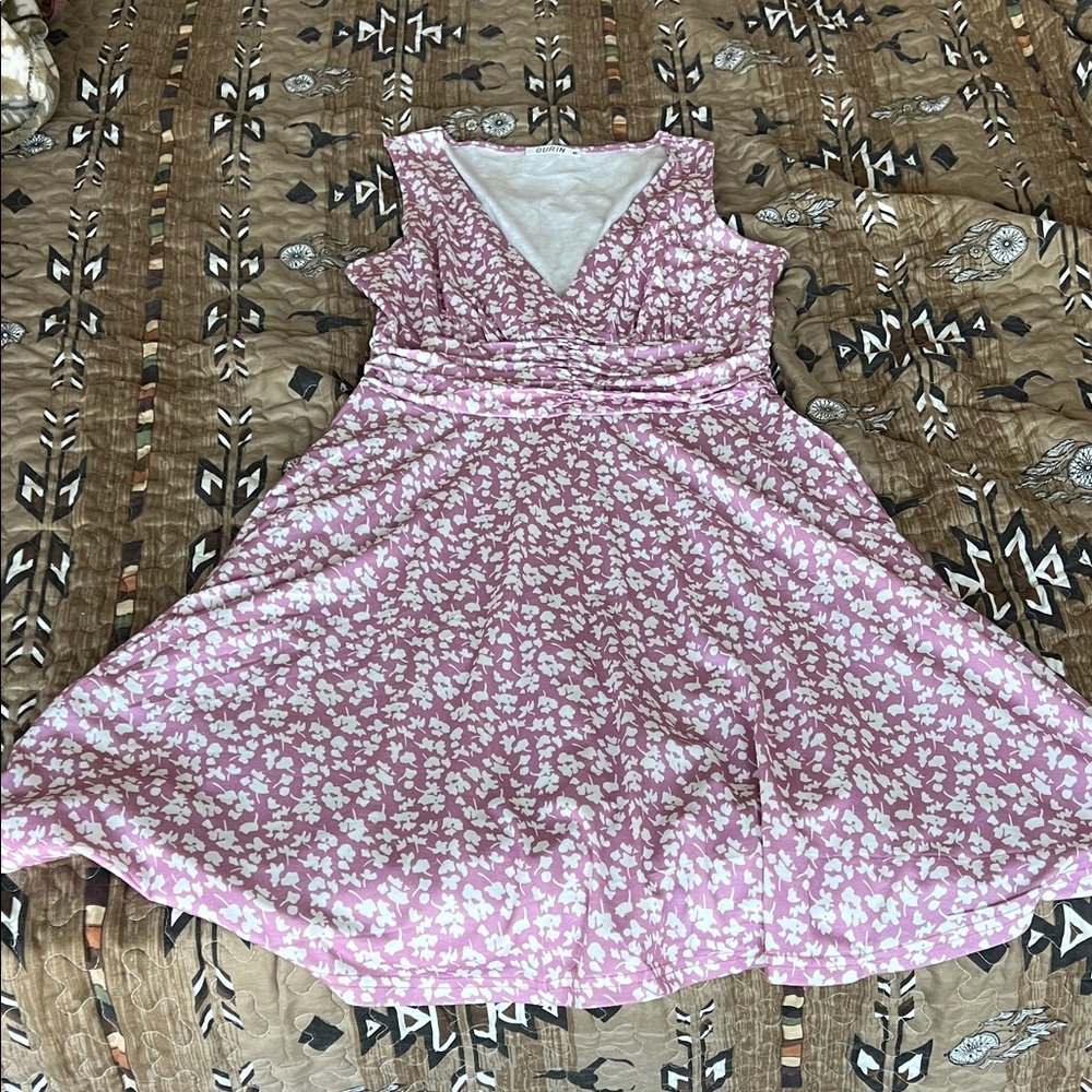 Chic Pink Floral Women's Casual Dress